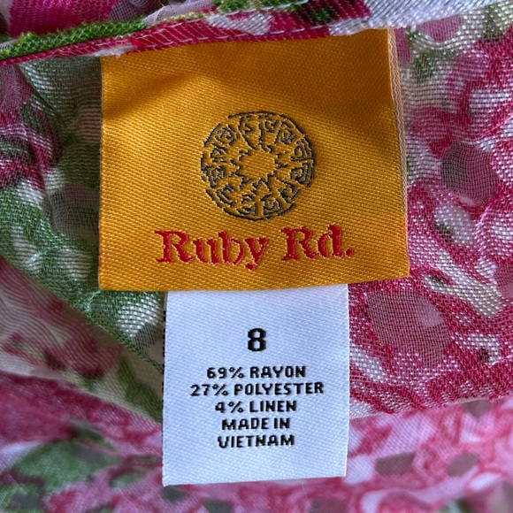 •Ruby Rd.• Semi Sheer Floral Peplum Jacket / Size 8 - Picture 2 of 6